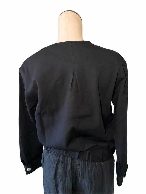 NWT $228 Spanx Women's Ponte Bomber Jacket Long Sleeve Classic Black Small - Image 4