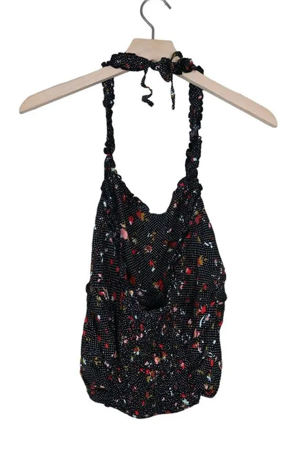 Free People Womens M Black Sun's Out Halter Crop Top - Image 3
