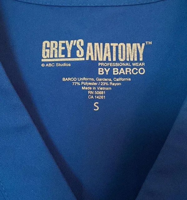 Grey’s Anatomy Professional Wear by BARCO Scrub Top Blue Small - Image 4