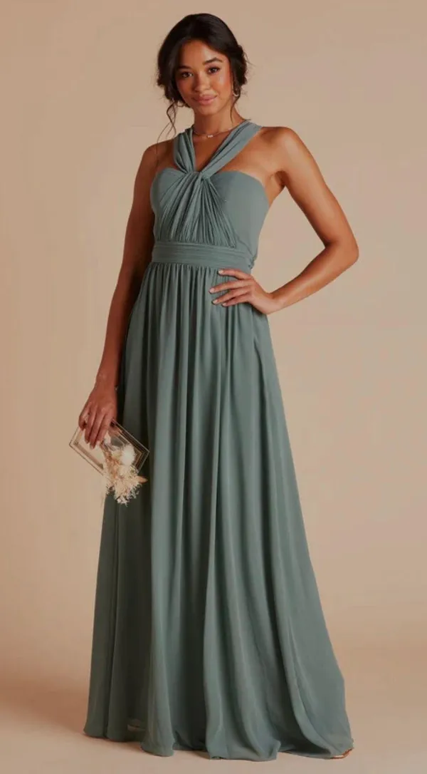 Birdy Grey Convertible Bridesmaid Dress Grace Chiffon Sea Glass - Image 13