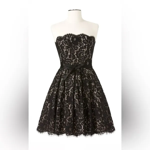 Robert Rodriguez Black‎ Strapless Lace Dress - Image 3