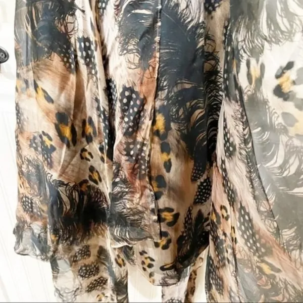 Forever New Briella Silk Strapless Hanky Hem Animal Feather Print Dress Size 8 - Image 10