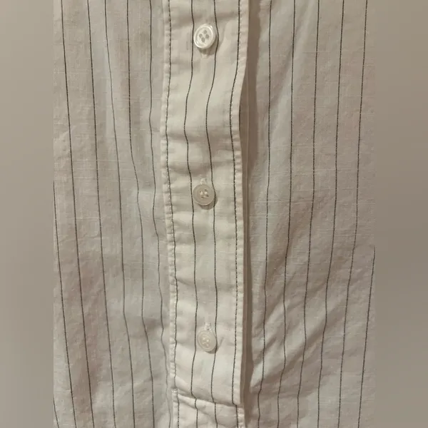 Madewell‎ White with Blue Striped Crew Neck Popover Cotton Top Shirt Size XXS - Image 5