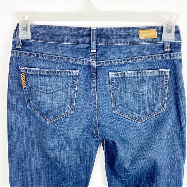 PAIGE Hollywood Hills Distressed Mid Rise Jeans 25 Neutral Casual Concert - Image 5