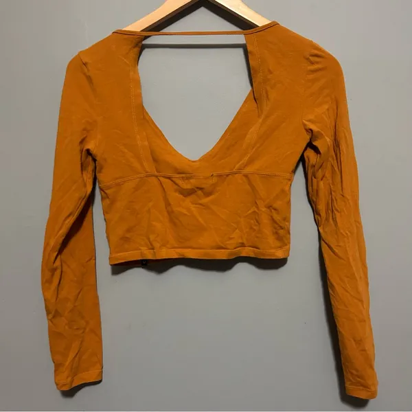True Religion Open Back Crop Top | Size: M | Tangerine - Image 3