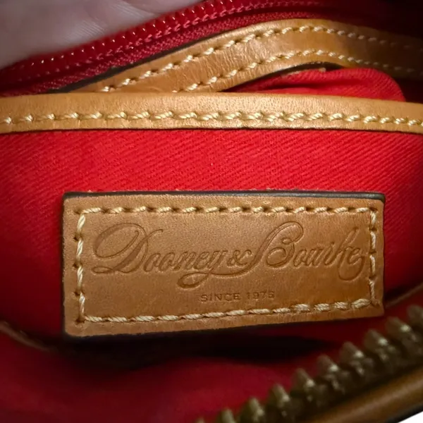 Dooney & Bourke Triple Zip Peyton Brown Leather Crossbody Purse - Image 9