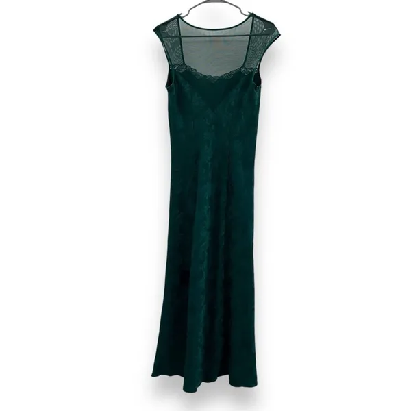 Vintage Victoria's Secret‎ Gold Label Green Floral Sleeveless Maxi Dress Sz S - Image 5