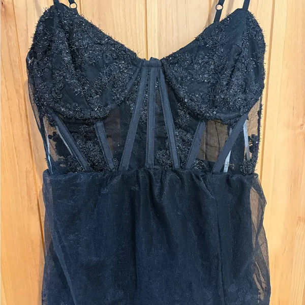 Lulu's Black Lace High-Low Dress - Image 7