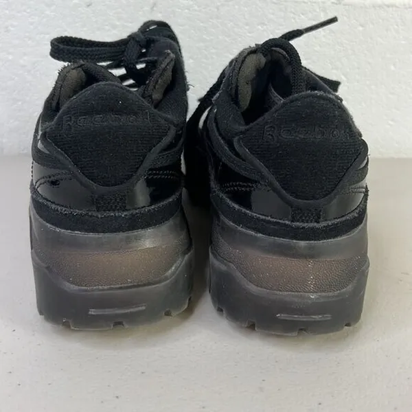 Reebok Platform Athletic Sneakers size 5 Black patent Cardi b shoe CLUB C - Image 6