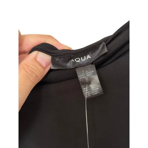 Aqua Dress Ruched Mini Spaghetti‎ Strap Bodycon in Black Size Large NEW - Image 4