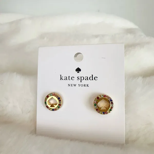 NWT Kate Spade Spot The‎ Spade Pave Halo Spade Studs - Image 5