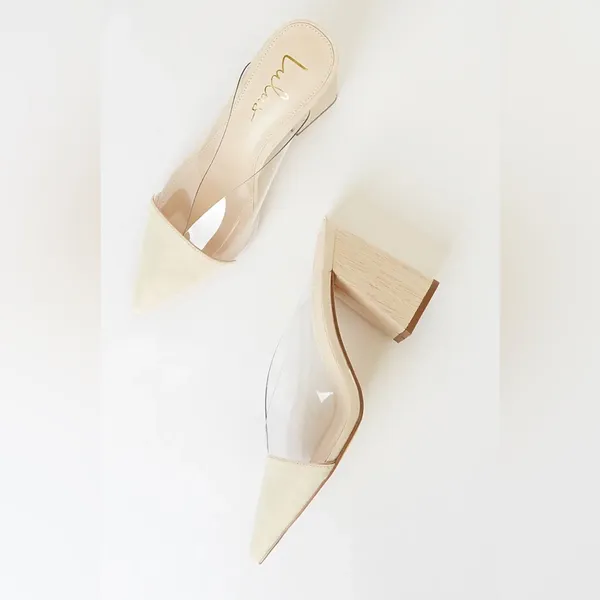 Shilo Light Natural Nude Suede Pointed-Toe Pumps NWT - Image 2