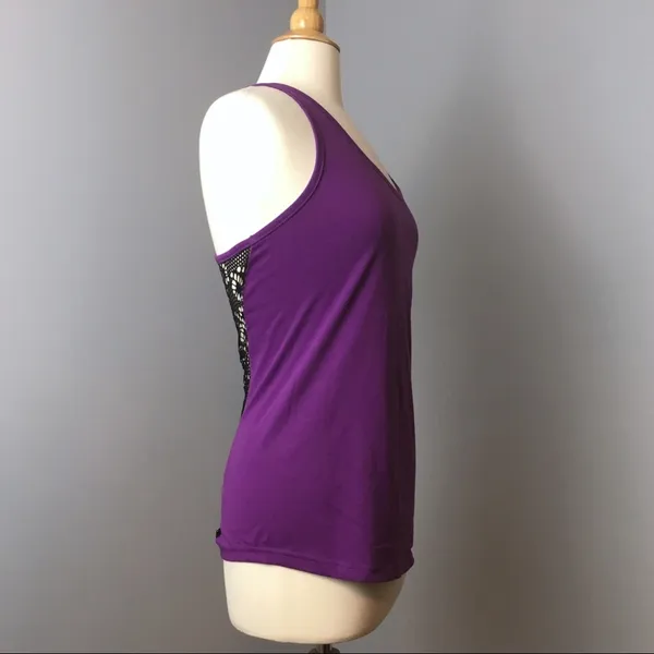 Blackheart Lace Back Tank Top in Purple - Image 3