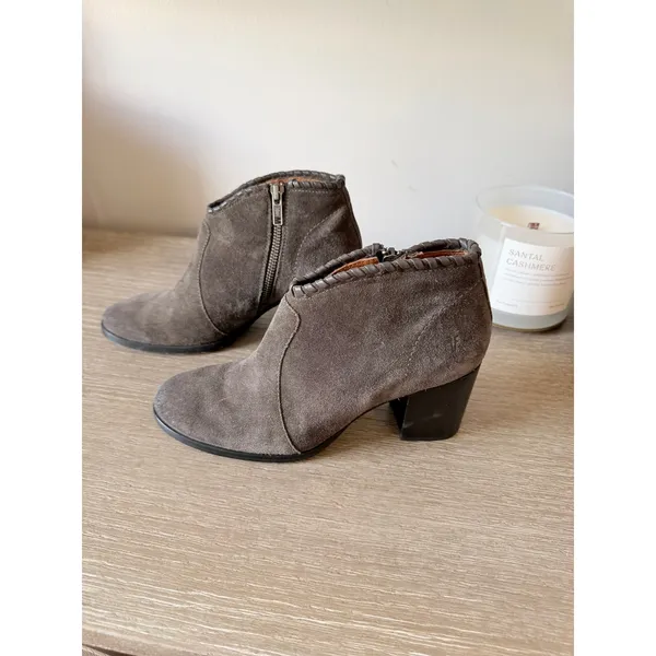 Frye Nora Whipstitch Suede Ankle Boots Womens Smoke Grey Size 7‎ - Image 4