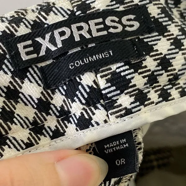 Express Columnist Black & White Plaid Low Rise Dress Pant Trousers Size 0 - Image 4