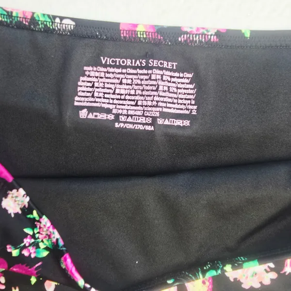 Victoria's Secret 47B Floral Butterfly High Waist Bikini Set Black‎ Pink M / S - Image 5