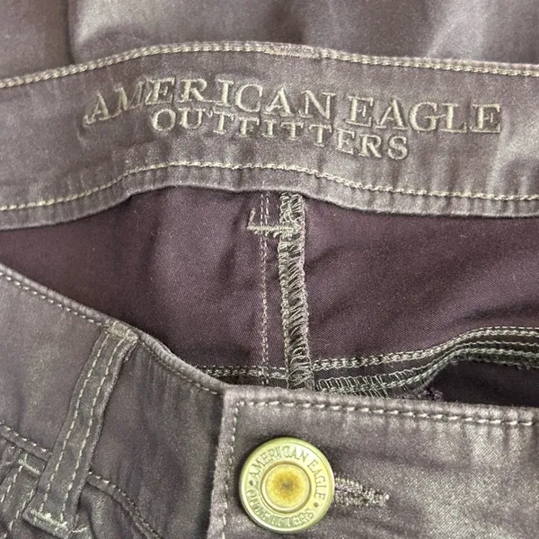 American Eagle Purple Coated High Rise Jeggings Size 8 Y2K Grunge - Image 8
