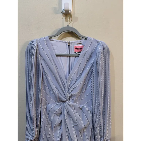 Kate Spade Pearl Drops Degrade Dress LONG SLEEVE‎ GOWN MIDI Size 2 Pleated Silky - Image 5