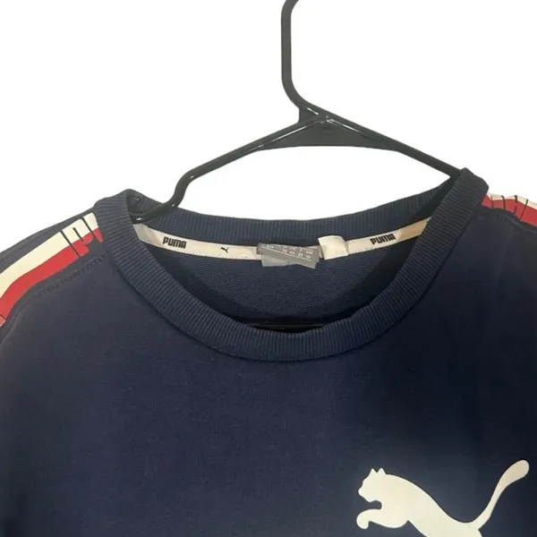Puma Navy Blue Puma Logo Front Long Sleeve Casual Lounge Sweat Dress Women Sz S - Image 4