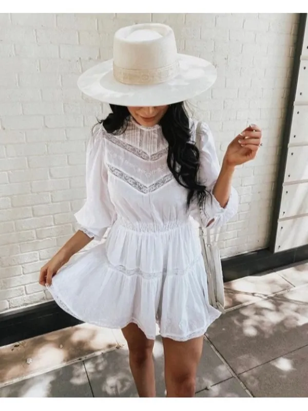 NWT LoveShackFancy x Target Talulah in White Pintuck Yoke Lace Trim Dress M - Image 7