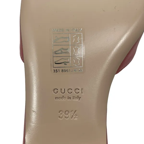 Gucci Double GG T Strap Patent Leather Ballet Flat Pink Size 39.5 - Image 11