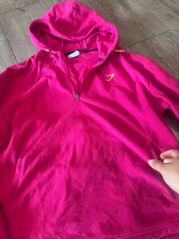 Gymshark Bright Pink Half-Zip Hooded Fleece - Image 10