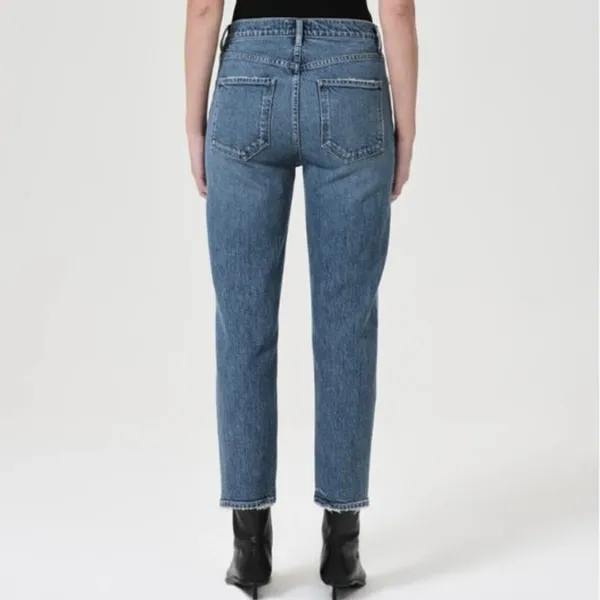 Agolde High Rise Riley Crop Jeans in Moor Womens 24 Clean Girl Quiet Luxury - Image 2