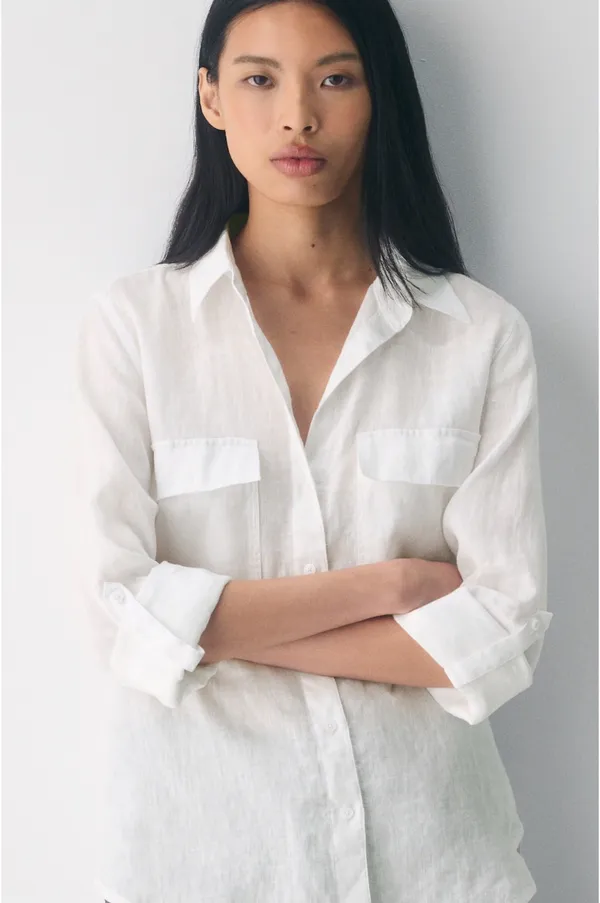 Aritzia Utility Shirt Linen - Image 2