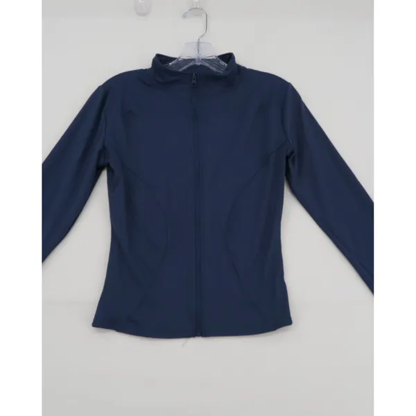 Dizoboee Womens XS Navy Blue Full Zip Athletic Jacket Thumbholes Mock Neck Yoga - Image 4