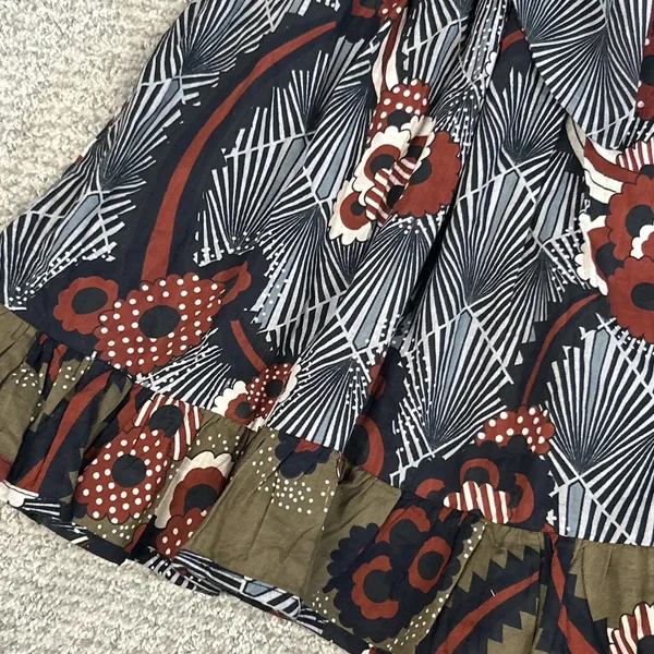 Anthropologie LET ME BE Belted Skirt Womens Small A-Line Cotton Mini Boho Lined - Image 2