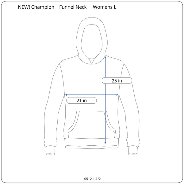 Champion Powerblend Fleece Funnel Hoodie Womens M Gray Classic Script Logo - Image 7