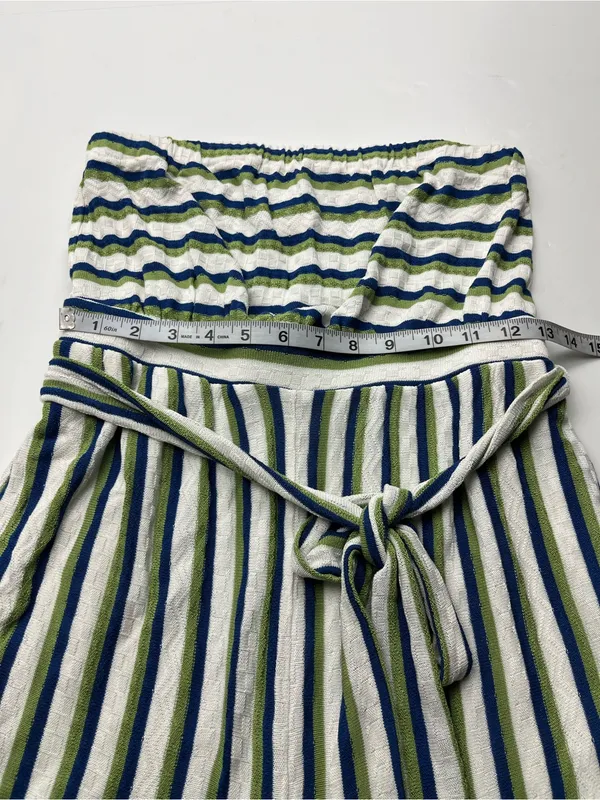Anthropologie Maeve Meja Strapless Striped Knit Wide Leg Jumpsuit Small FLAW‎ - Image 9