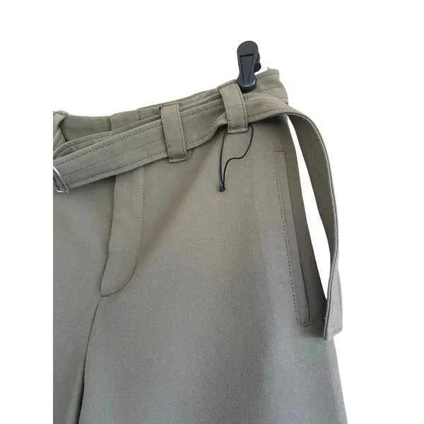 Zara Cropped Olive Belted Culotte Trousers Size Small - Image 2