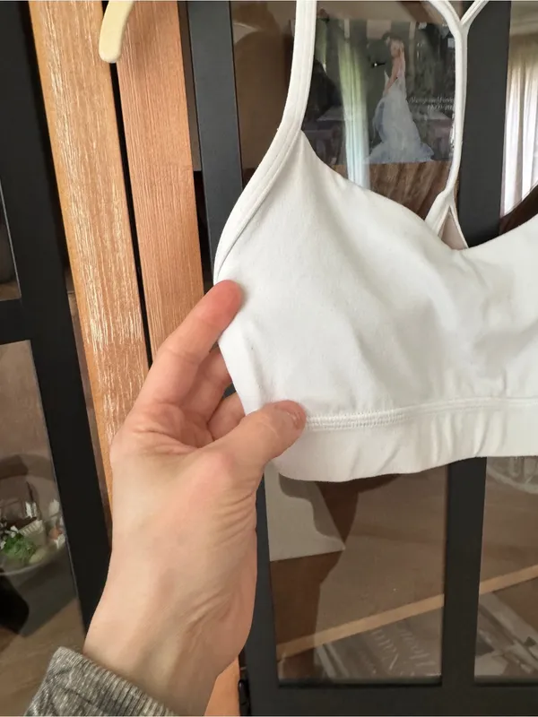 Lululemon Flow Y sports Bra Nulu White workout top racerback - Image 5