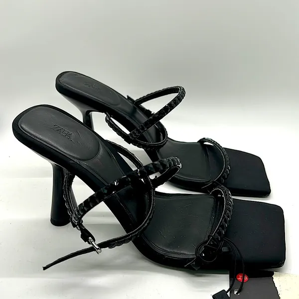 Zara Sexy Black Jeweled Ankle Strap High Heel Shoes **Sz 36/US Sz 6** 🔥🔥 - Image 2