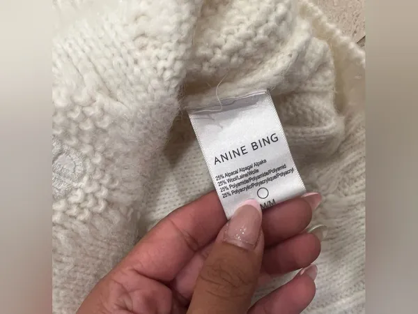 Anine Bing Irina Cable Knit Sweater Size Medium - Image 5