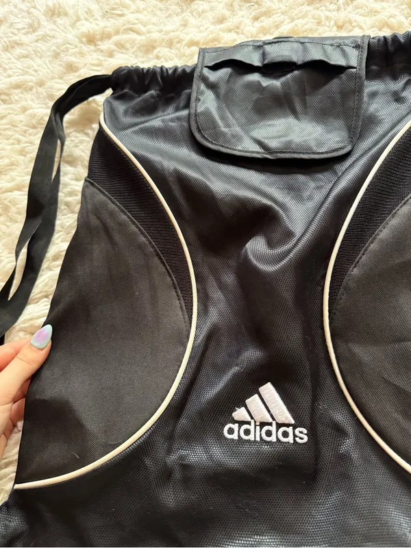 Adidas Black Drawstring Gym Bag - Image 2