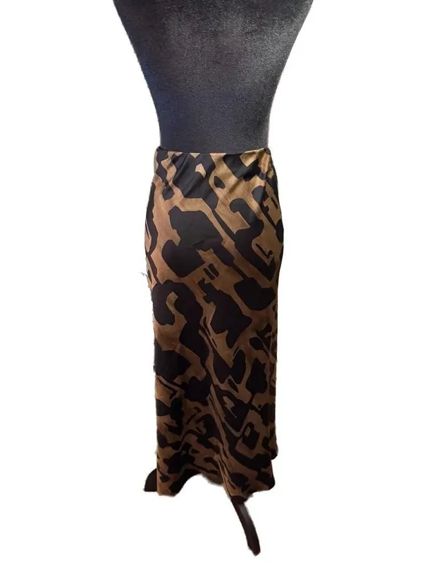 Zara Satin Geometric Print Midi Skirt - Image 2