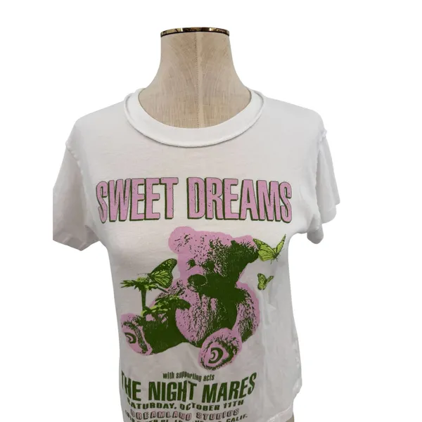 Daydreamer‎ Sweet Dreams The Night Mares Graphic Tee White Teddy Bear Size XS - Image 3