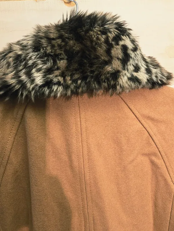 {6} Anthropologie Elevenses Removable Faux Fur Toggle Peacoat In Camel - Image 11