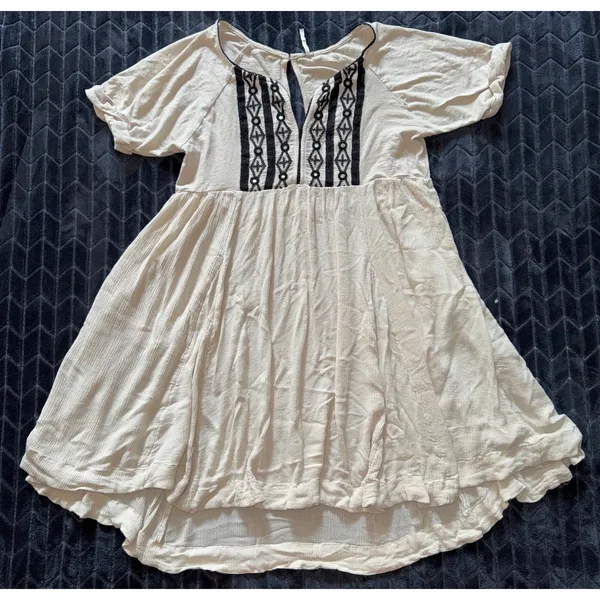 Free People‎ Women's Beige Embroidered Mirror Dress Size Xsmall - Image 2