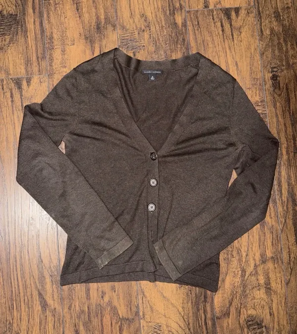 Banana Republic Sweater Women’s Medium Brown Long Sleeve Cardigan - Image 2
