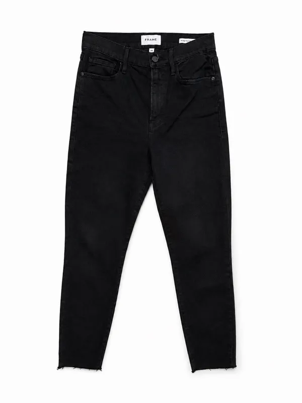 FRAME Ali High Rise Cigarette Jeans Women’s 29 Black Raw Hem Made USA - Image 3