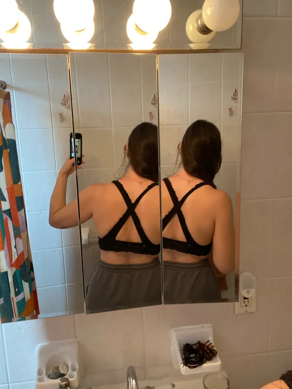 Aerie Lace Crossback Bralette Black M - Image 2