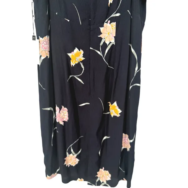 NWT ASTR the Label Womens Navy Blue Floral Puff Sleeve Babydoll Mini Dress Sz XL - Image 11