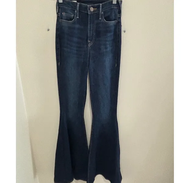 True Religion Caia Flare Ultra High Rise‎ Jeans Dark Wash Denim Size 26 Womens - Image 8