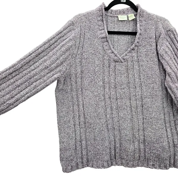 Purple Chunky Oversized Ribbed Y2K Vintage‎ Soft Erika Chenille Sweater Plus 2X - Image 7