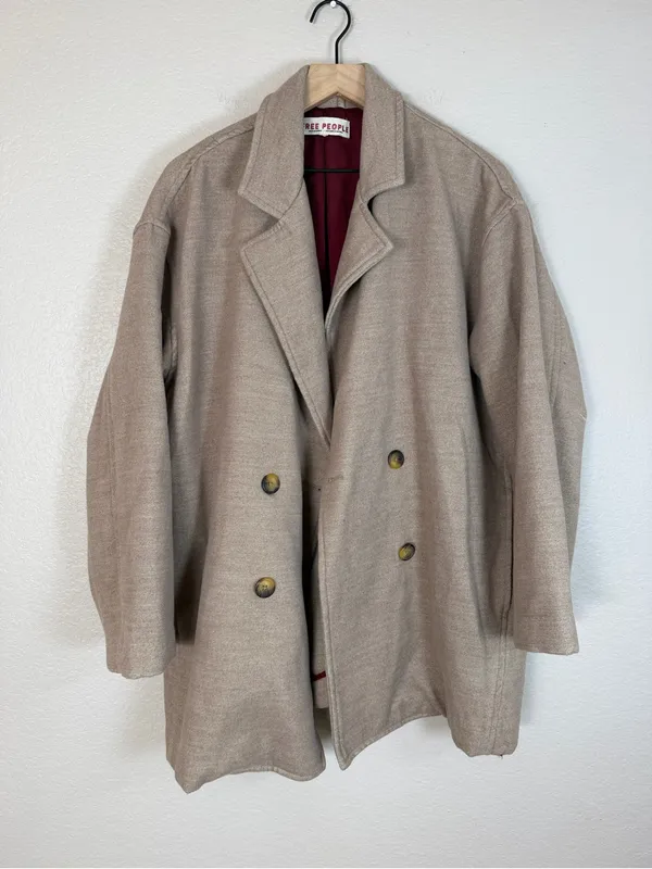 Free People Hannah Super Soft Oversized Blazer Jacket Coat Camel Medium $168 - Image 3