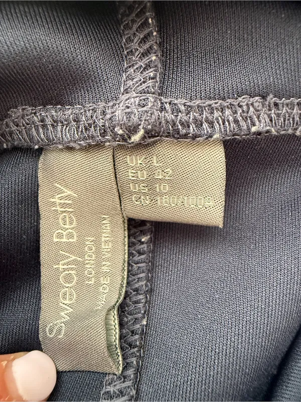 Sweaty Betty Slate Blue Hooded Pullover Sweatshirt - Image 3