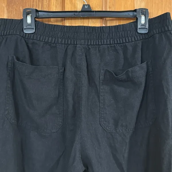 Old navy women’s black linen blend pants size large . - Image 6